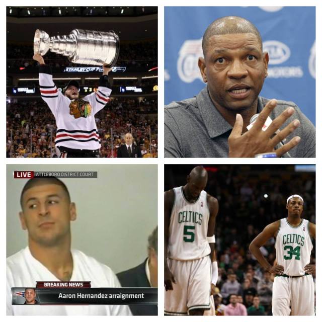 It started with the Bruins losing the Stanley Cup Finals to the Chicago Blackhawks on home ice and ended with Paul Pierce and Kevin Garnett being shipped off to Brooklyn.
